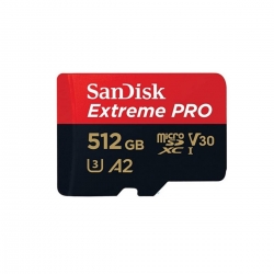Карта пам'яті microSDXC (UHS-1 U3) SanDisk Extreme Pro A2 512Gb class 10 V30 (R200MB/s,W140MB/s) (adapter)
