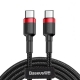 Кабель Baseus Cafule USB Type-C to USB Type-C 60W PD Quick charge 1 м Black/Red (CATKLF-I91)