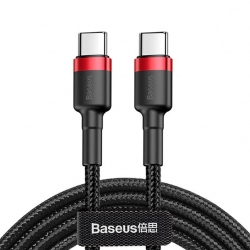 Кабель Baseus Cafule USB Type-C to USB Type-C 60W PD Quick charge 1 м Black/Red (CATKLF-I91)