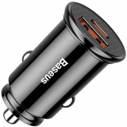 Автомобільний зарядний пристрій Baseus Circular Plastic QC 4.0+PD3.0 30W USB + Type-C 5A Black (CCYS-D01)