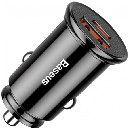 Автомобільний зарядний пристрій Baseus Circular Plastic QC 4.0+PD3.0 30W USB + Type-C 5A Black (CCYS-D01)