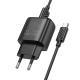 Мережевий зарядний пристрій з кабелем HOCO C141A Smart dual-port charger set(Type-C) Black