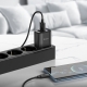 Мережевий зарядний пристрій з кабелем HOCO C141A Smart dual-port charger set(Type-C) Black