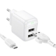 Мережевий зарядний пристрій з кабелем BOROFONE BAS41A Potential dual-port charger set(Micro) White
