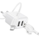 Мережевий зарядний пристрій з кабелем BOROFONE BAS41A Potential dual-port charger set(Micro) White
