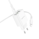 Мережевий зарядний пристрій з кабелем BOROFONE BA70A Quick three-port PD20W(1C2A) charger set(C to iP) White