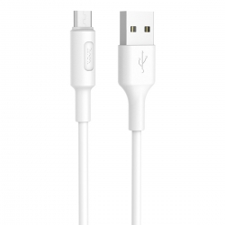 Кабель HOCO X25 USB to Micro 2A, 1m, PVC, PVC connectors, White