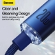 Кабель Baseus Crystal Shine Series Fast Charging Data Cable Type-C to iP 20W 1.2m Blue