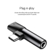 Кабель-перехiдник Baseus L41 Type-C(input) for Type-C female connectors+3.5 mm female Black