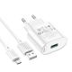 Мережевий зарядний пристрій з кабелем HOCO C109A Fighter single port QC3.0 charger set(Micro) White