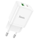 Мережевий зарядний пристрій HOCO N28 Founder PD20W+QC3.0 charger White
