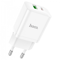 Мережевий зарядний пристрій HOCO N28 Founder PD20W+QC3.0 charger White