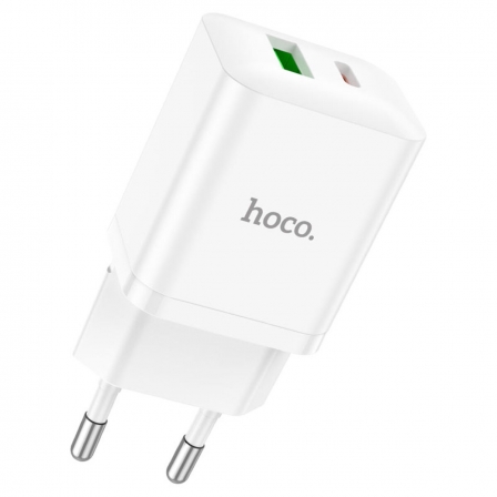 Мережевий зарядний пристрій HOCO N28 Founder PD20W+QC3.0 charger White