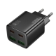 Мережевий зарядний пристрій HOCO N56 Fundador four-port PD30W(2C2A) charger(EU) Black