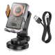 Автотримач для телефона з БЗП HOCO HW8 Transparent Discovery Edition wireless fast charging car holder(center console) Metal Gra