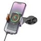 Автотримач для телефона з БЗП HOCO HW8 Transparent Discovery Edition wireless fast charging car holder(center console) Metal Gra