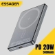 Зовнішній акумулятор (павербанк) Essager KR-W002 5000mAh Grey (EDY5K-YJ0A-Z)