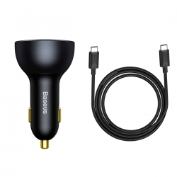 Автомобільний зарядний пристрій Baseus Qualcomm Quick Charge 5 Technology Multi-Port Fast Charge Car Charger C+C+U 160W set Gray