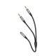 Аудіокабель HOCO UPA21 2-in-1 3.5 headset audio adapter cable(female to 2*male) 0.25m Metal Gray