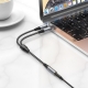 Аудіокабель HOCO UPA21 2-in-1 3.5 headset audio adapter cable(female to 2*male) 0.25m Metal Gray