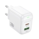 Мережевий зарядний пристрій BOROFONE BAS45A Potential PD30W+QC3.0 charger(EU) White