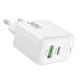 Мережевий зарядний пристрій BOROFONE BAS45A Potential PD30W+QC3.0 charger(EU) White