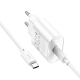 Мережевий зарядний пристрій з кабелем HOCO C109A(PD20W) Fighter single port PD20W charger set(C to C) White