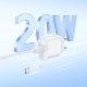 Мережевий зарядний пристрій з кабелем HOCO C109A(PD20W) Fighter single port PD20W charger set(C to C) White