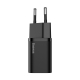 Мережевий зарядний пристрій з кабелем Baseus Super Si Quick Charger 1C 25W EU Sets Black（With Mini White Cable C to C 3A 1m Blac