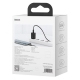 Мережевий зарядний пристрій з кабелем Baseus Super Si Quick Charger 1C 25W EU Sets Black（With Mini White Cable C to C 3A 1m Blac