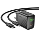 Мережевий зарядний пристрій з кабелем HOCO CS25A Rico PD20W+QC3.0 charger set(C to C) Black