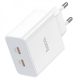 Мережевий зарядний пристрій HOCO C108A Leader PD35W dual port(2C) charger White