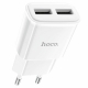 Мережевий зарядний пристрій HOCO C88A Star round dual port charger 12W White
