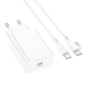 Мережевий зарядний пристрій з кабелем BOROFONE BA21A Pro Long journey single port PD20W charger set(C to C) White