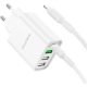 Мережевий зарядний пристрій з кабелем BOROFONE BA79A Clever four-port PD20W(1C3A) charger set(C to iP) White