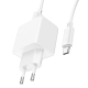 Мережевий зарядний пристрій з кабелем HOCO CS11A Ocean single port charger set(Type-C) White
