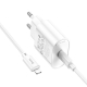 Мережевий зарядний пристрій з кабелем HOCO C109A(PD20W) Fighter single port PD20W charger set(C to iP) White