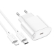 Мережевий зарядний пристрій з кабелем HOCO C109A(PD20W) Fighter single port PD20W charger set(C to iP) White