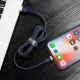 Кабель Baseus cafule Cable USB For iP 2.4A 1m Gold+Blue