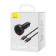 Автомобільний зарядний пристрій Baseus Digital Display PD3.1 Dual Fast Charger Car Charger U+C 140W Set Obsidian Black (With Sup