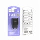 Мережевий зарядний пристрій HOCO C141A Smart dual-port charger Black