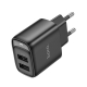 Мережевий зарядний пристрій HOCO C141A Smart dual-port charger Black