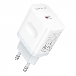Мережевий зарядний пристрій BOROFONE BA99A Breeze single port PD20W charger White