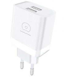 Мережевий зарядний пристрій WUW-C222 2.4A Charger  2 USB A  white