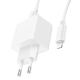 Мережевий зарядний пристрій з кабелем HOCO CS11A Ocean single port charger set(iP) White