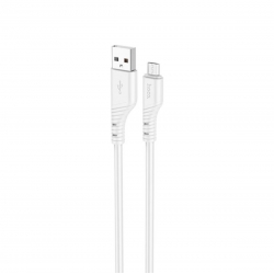 Кабель HOCO X97 Crystal color silicone charging data cable Micro white