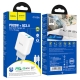 Мережевий зарядний пристрій з кабелем HOCO C105A Stage dual port PD20W+QC3.0 charger set (C to iP)(EU) White