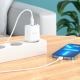 Мережевий зарядний пристрій з кабелем HOCO C105A Stage dual port PD20W+QC3.0 charger set (C to iP)(EU) White