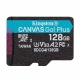Карта пам'яті microSDXC (UHS-1 U3) Kingston Canvas Go! Plus 128Gb class 10 A2 V30 (R200MB/s)