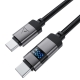 Кабель ACEFAST C15-03 USB-C to USB-C zinc alloy digital display braided charging data cable Black